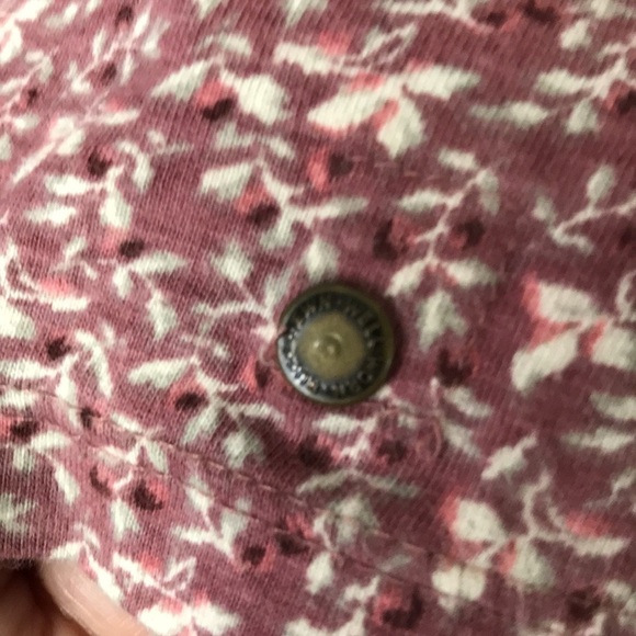 RUFF Hewn Women’s Long Sleeve Tee L Ditsy Floral print Cranberry Perfect layer - Picture 4 of 9